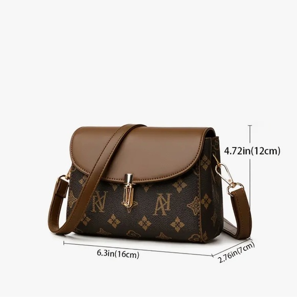 Unbranded Women’s Brown Designer Crossbody Bag-NIP - Picture 2 of 9